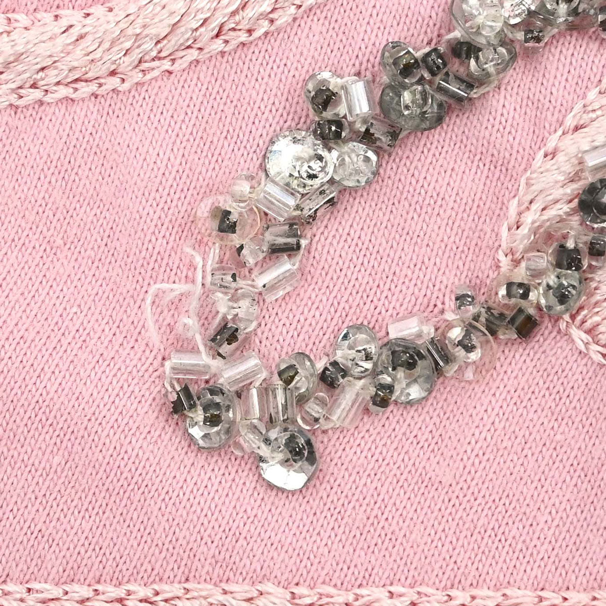 Christian Dior Sleeveless Tank Top Sequins Rhinestone Beads Pink