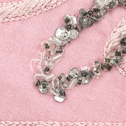 Christian Dior Sleeveless Tank Top Sequins Rhinestone Beads Pink