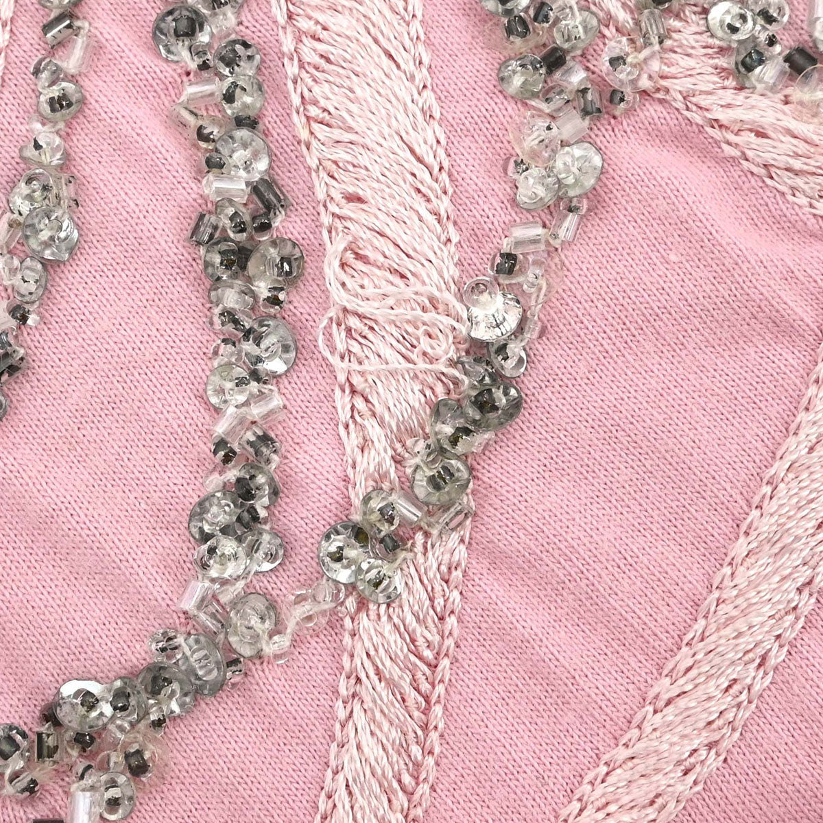 Christian Dior Sleeveless Tank Top Sequins Rhinestone Beads Pink