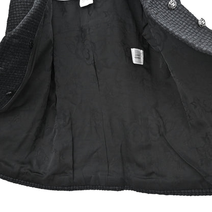 Chanel 2014 Double Breasted Short Sleeve Jacket Tweed Black #40