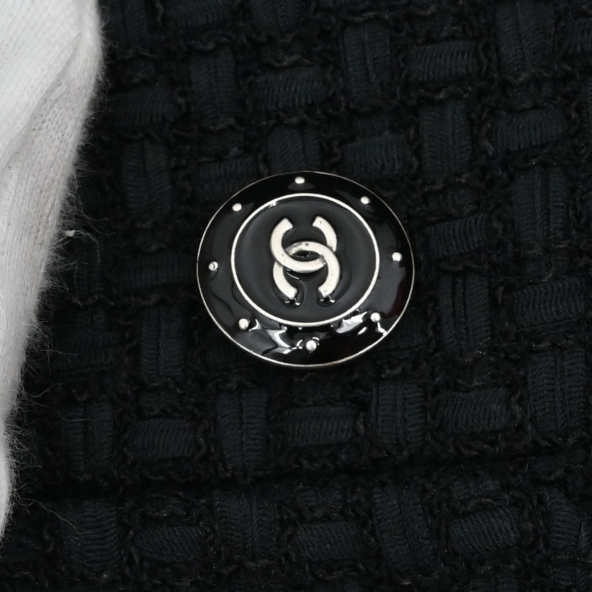 Chanel 2014 Double Breasted Short Sleeve Jacket Tweed Black #40