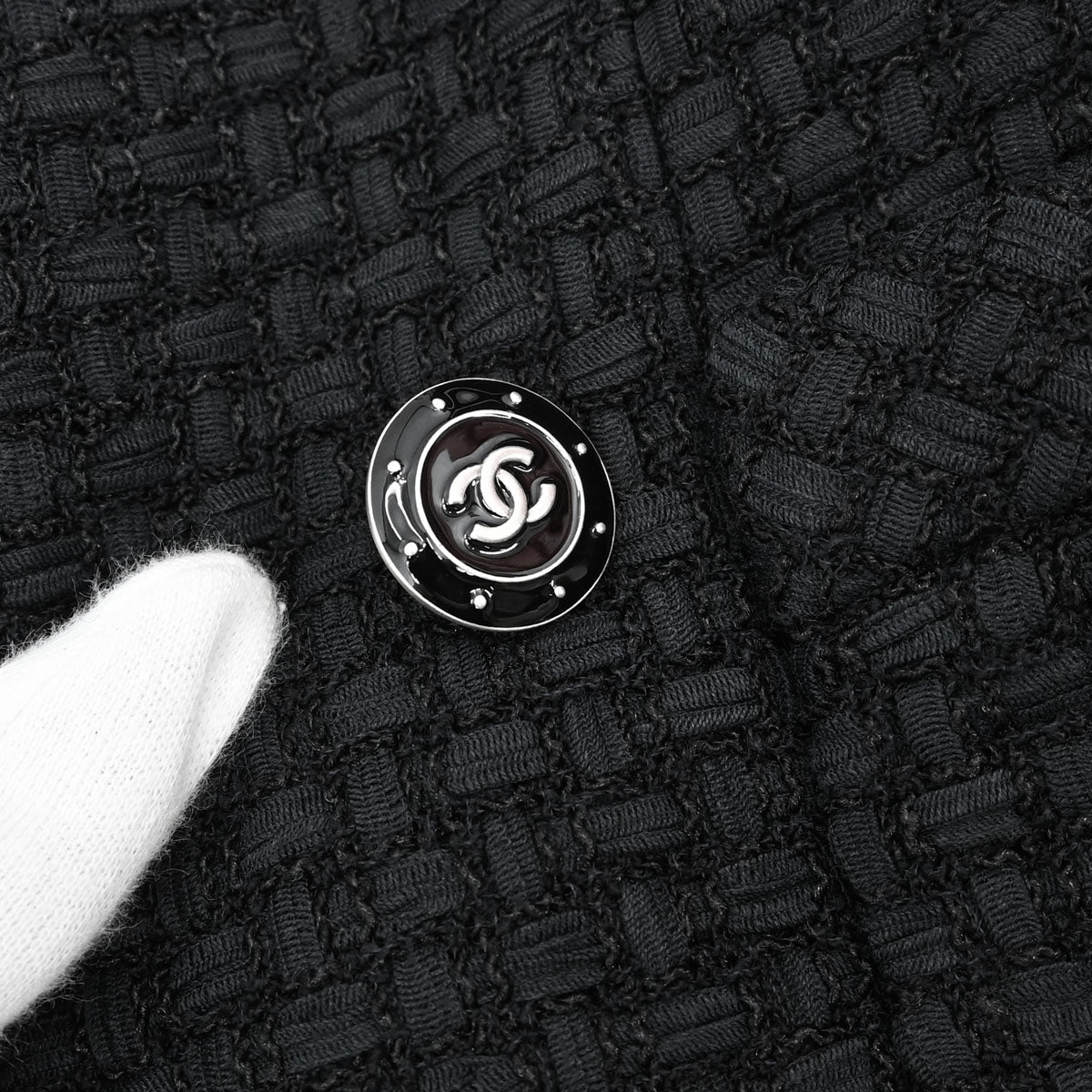 Chanel 2014 Double Breasted Short Sleeve Jacket Tweed Black #40