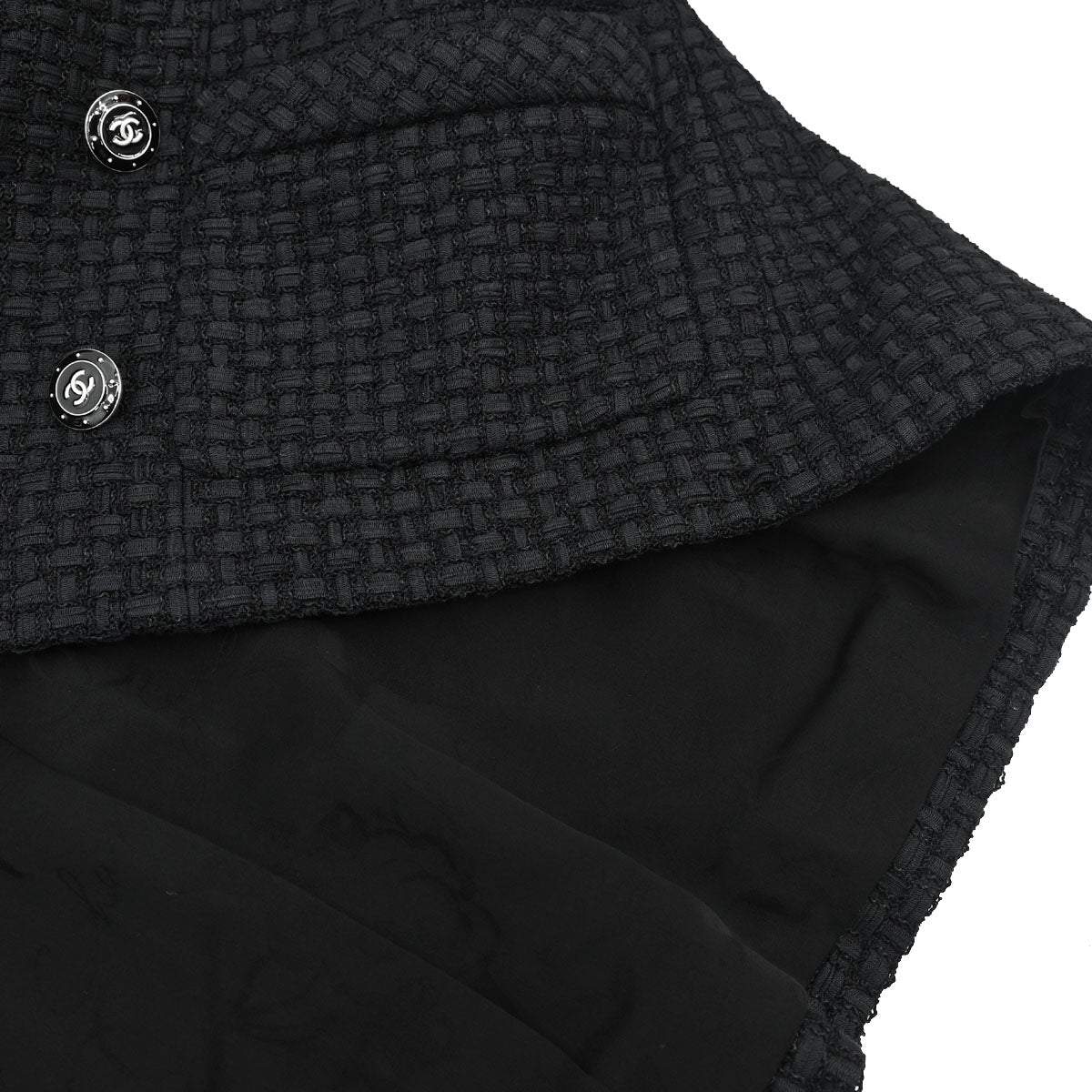 Chanel 2014 Double Breasted Short Sleeve Jacket Tweed Black #40