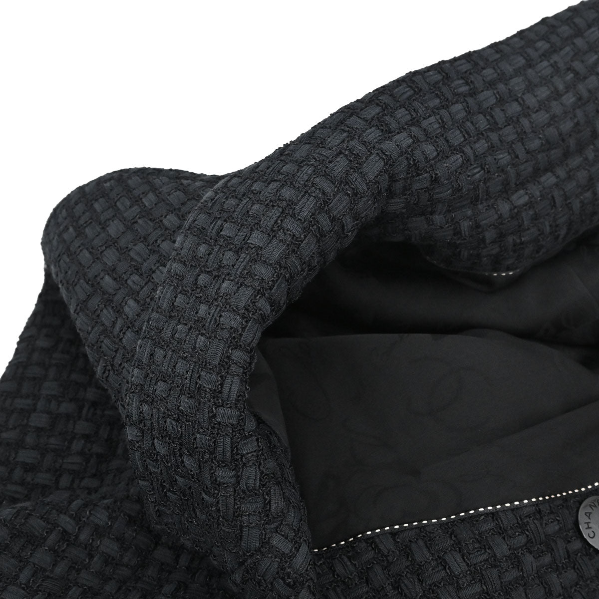 Chanel 2014 Double Breasted Short Sleeve Jacket Tweed Black #40