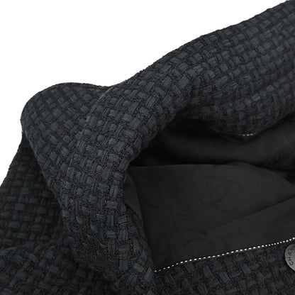 Chanel 2014 Double Breasted Short Sleeve Jacket Tweed Black #40