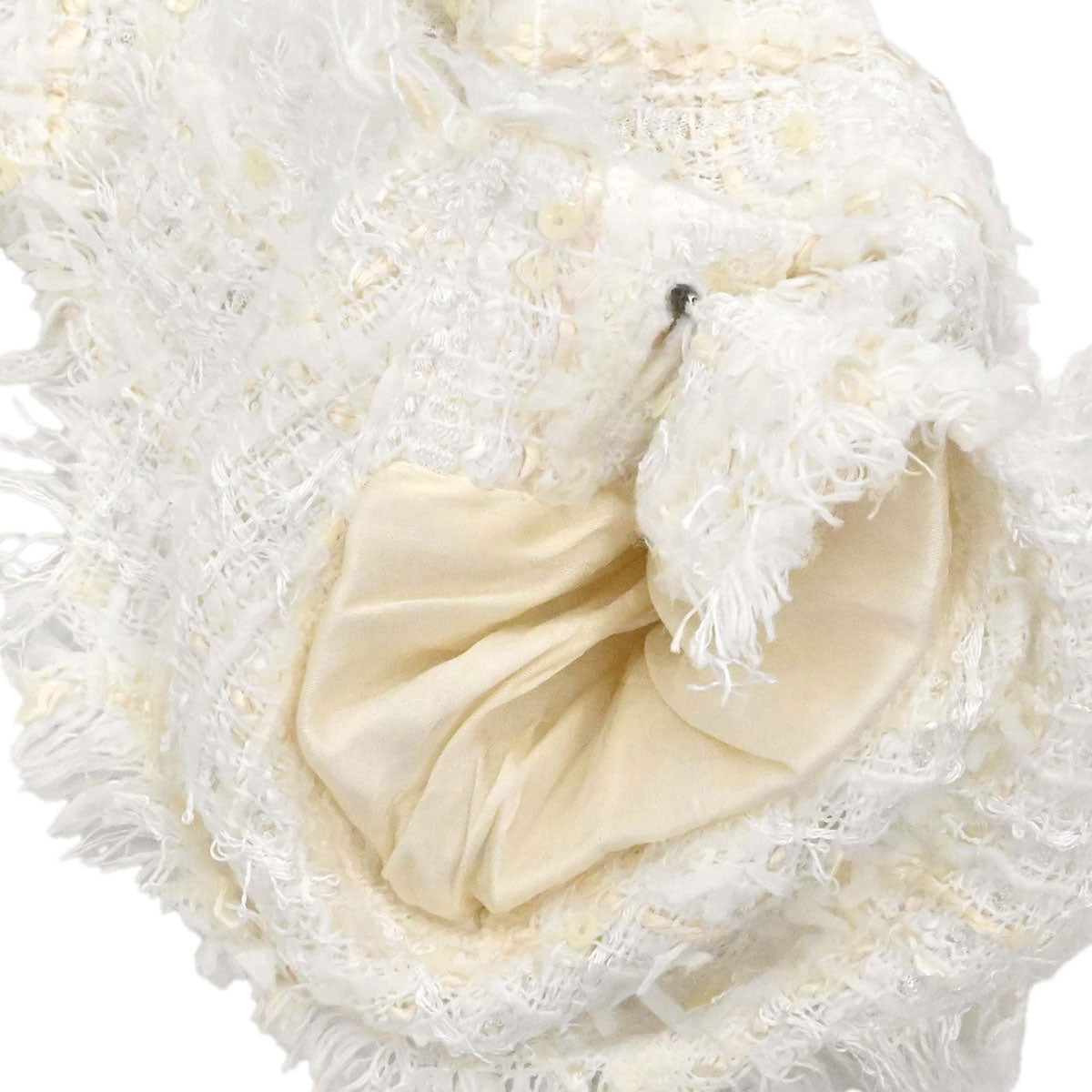 Chanel 2005 Collarless Jacket Tweed White #38