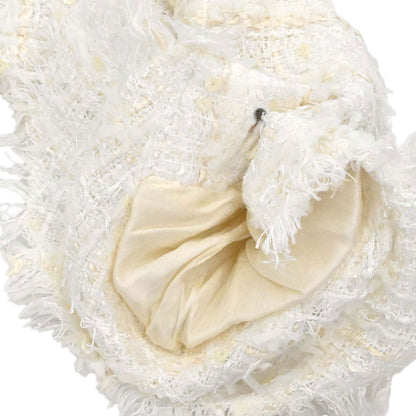 Chanel 2005 Collarless Jacket Tweed White #38