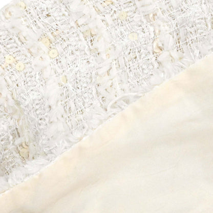Chanel 2005 Collarless Jacket Tweed White #38