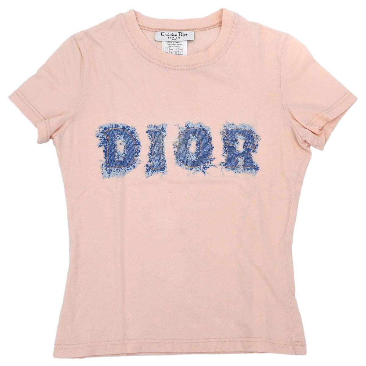 Christian Dior 2003 T-shirt Top Denim Print Pink #36