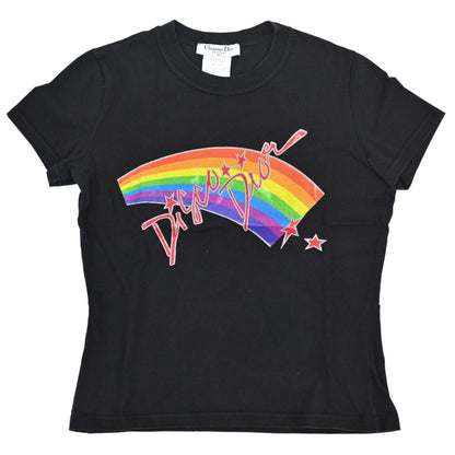 Christian Dior 2002 Rainbow Logo T-shirt Black #42