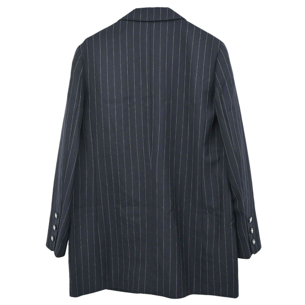 Chanel 1996 Single Breasted Striped Jacket Navy #40