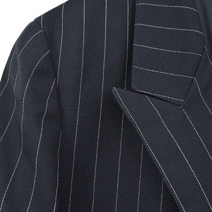 Chanel 1996 Single Breasted Striped Jacket Navy #40