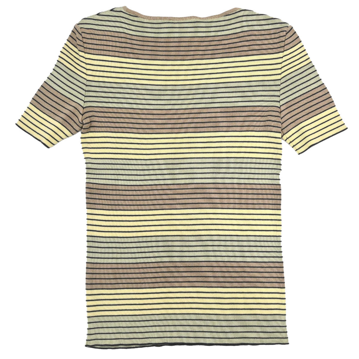 Chanel 1998 Short Sleeve Top Striped Yellow #36