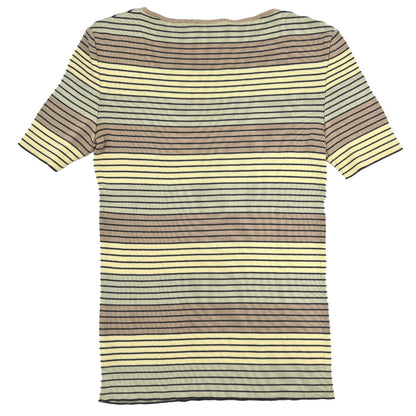 Chanel 1998 Short Sleeve Top Striped Yellow #36