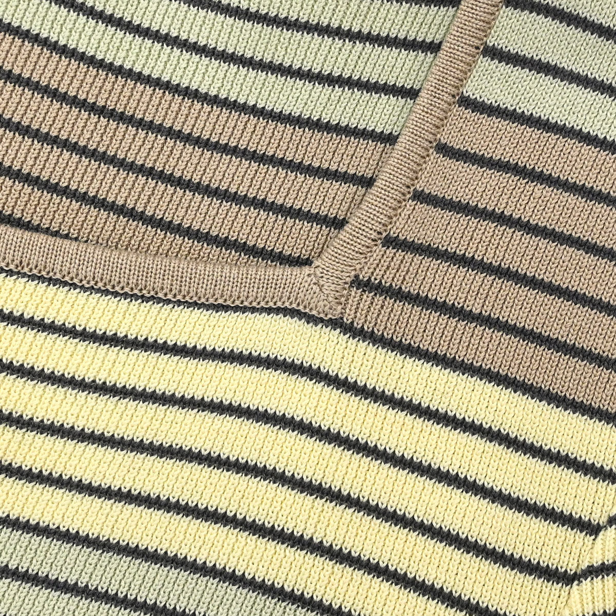 Chanel 1998 Short Sleeve Top Striped Yellow #36