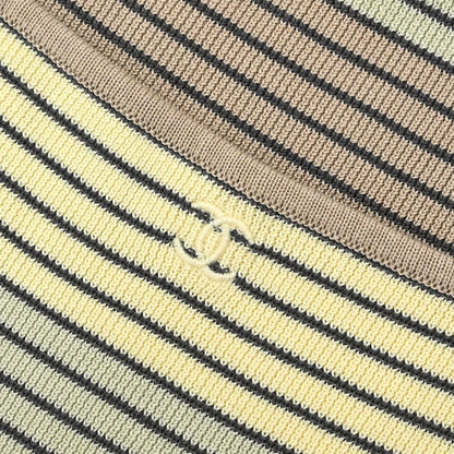Chanel 1998 Short Sleeve Top Striped Yellow #36