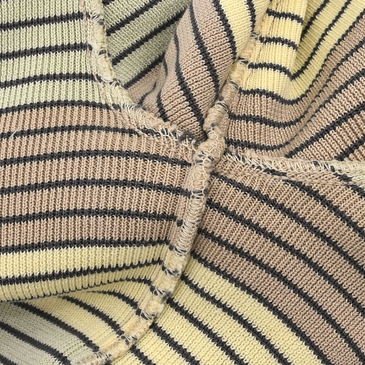 Chanel 1998 Short Sleeve Top Striped Yellow #36