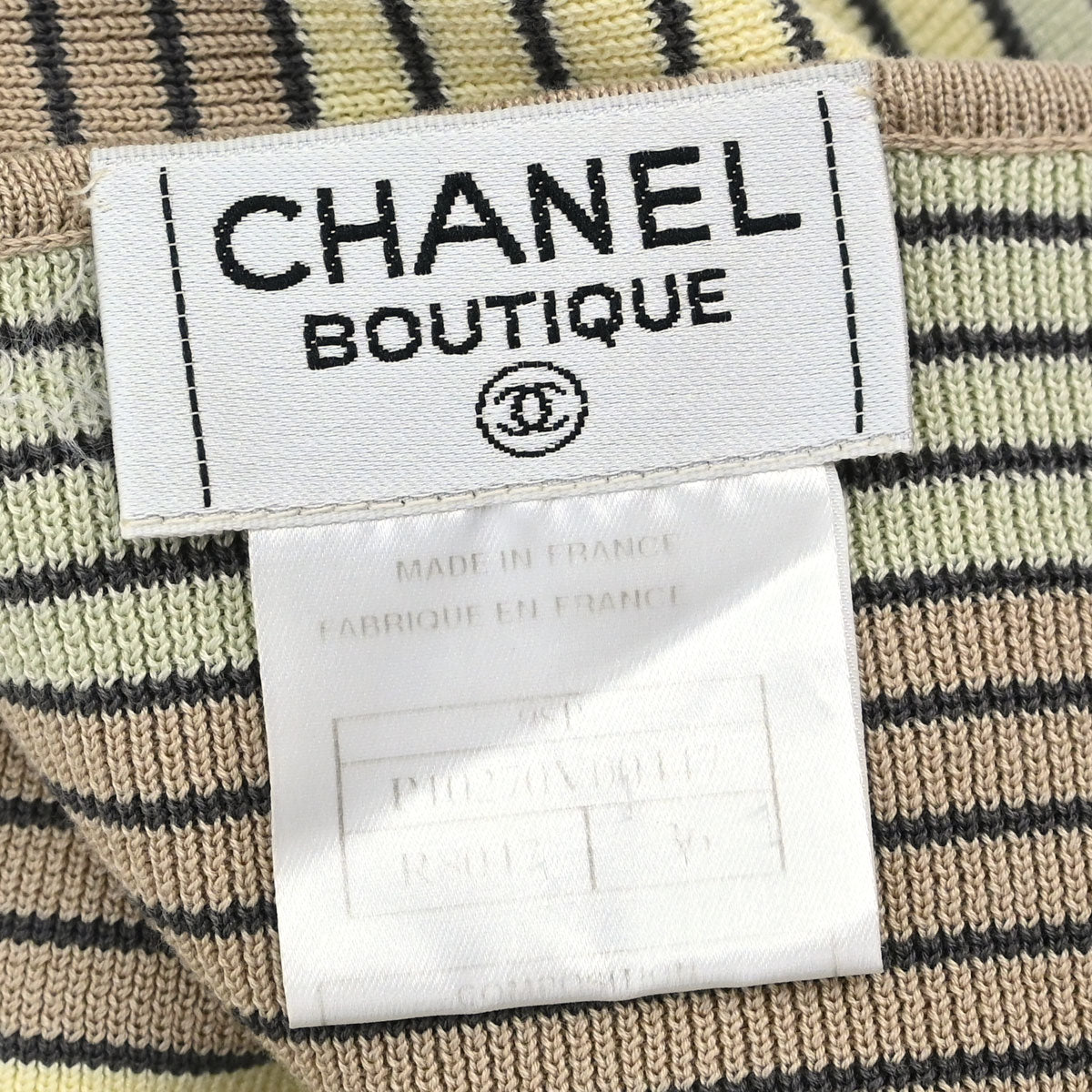 Chanel 1998 Short Sleeve Top Striped Yellow #36
