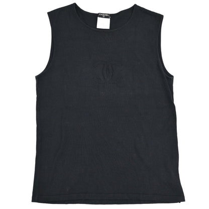Chanel 2005 Sleeveless Tank Top Knit Black #38