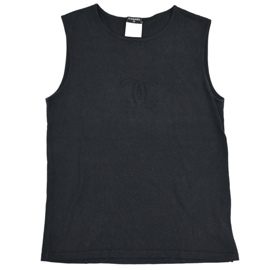Chanel 2005 Sleeveless Tank Top Knit Black #38