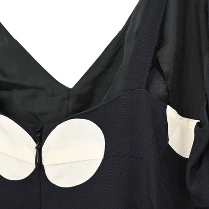 Chanel 1997 Camisole Dot Dress Black White #40