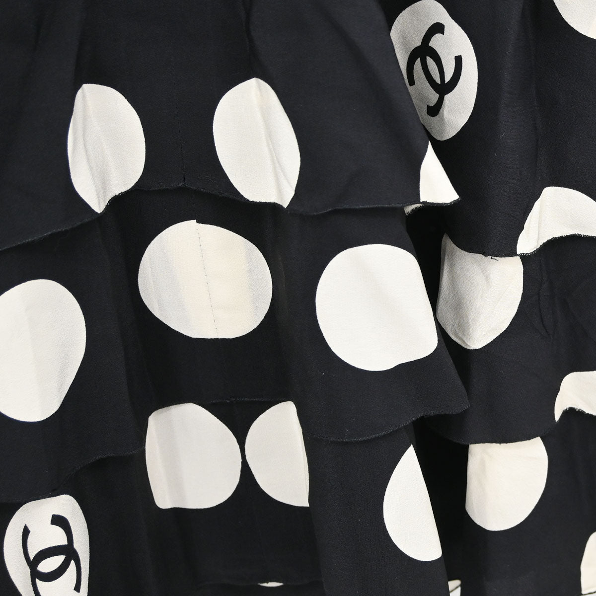 Chanel 1997 Camisole Dot Dress Black White #40