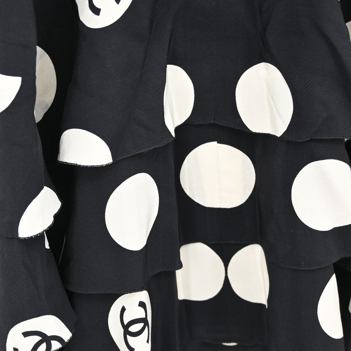 Chanel 1997 Camisole Dot Dress Black White #40