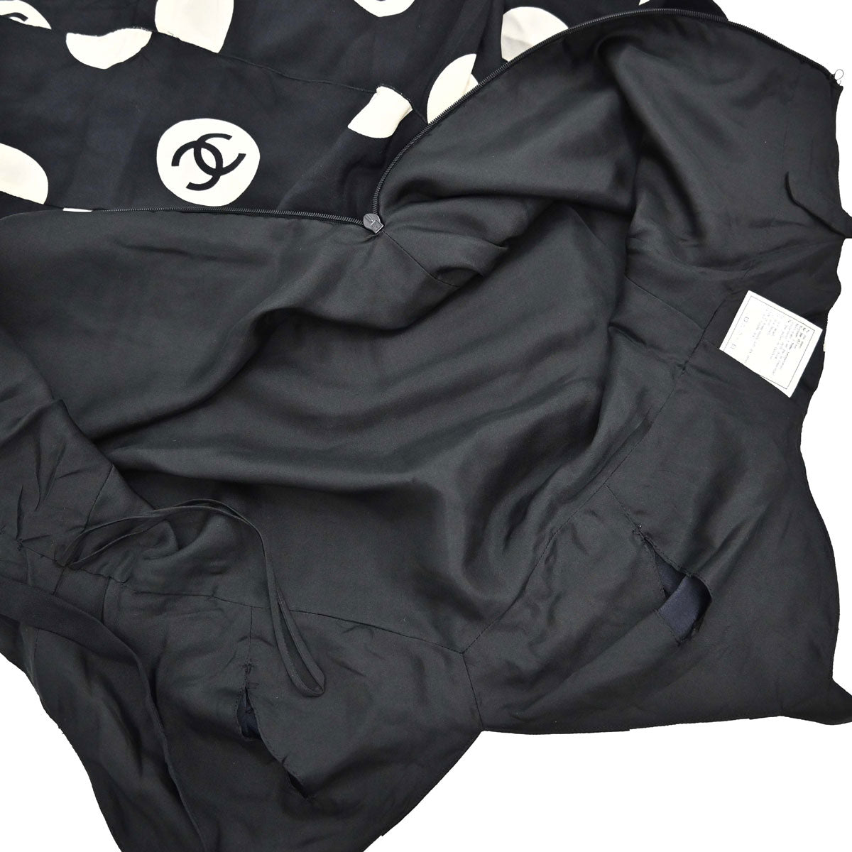 Chanel 1997 Camisole Dot Dress Black White #40