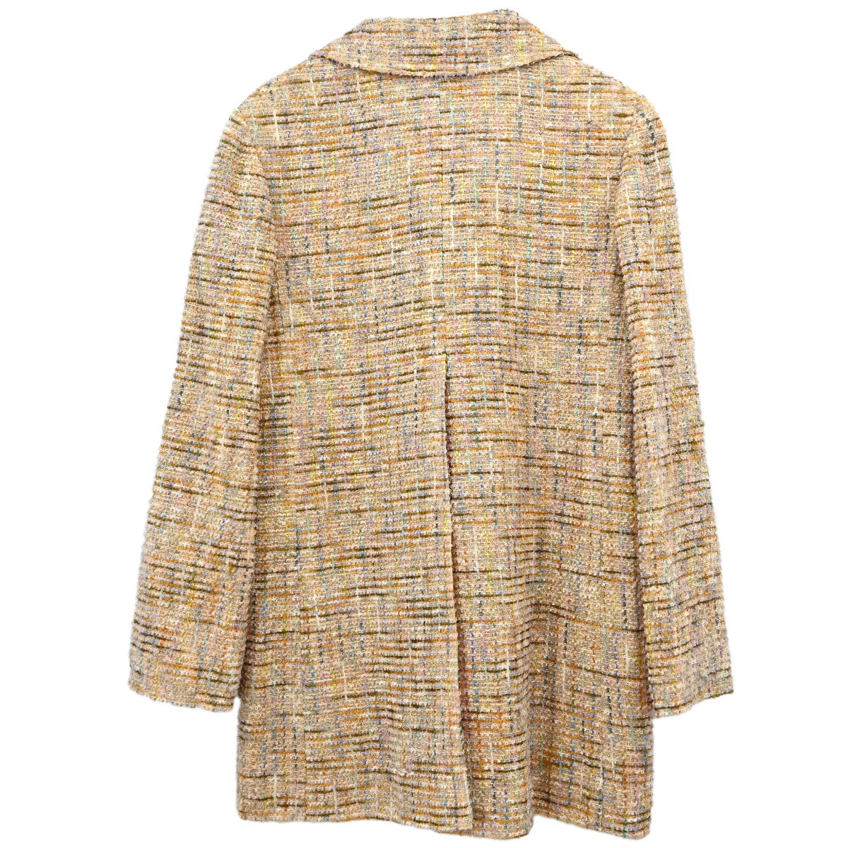 Chanel 1999 Double Breasted Tweed Jacket Beige #36