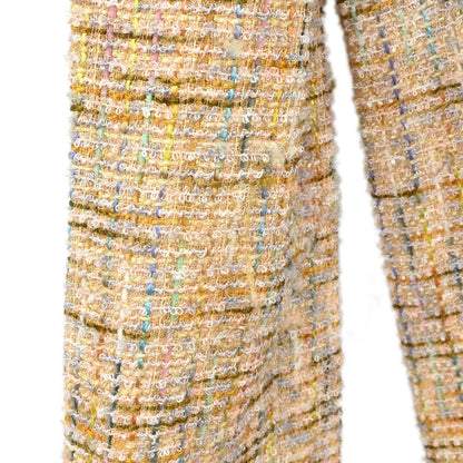 Chanel 1999 Double Breasted Tweed Jacket Beige #36