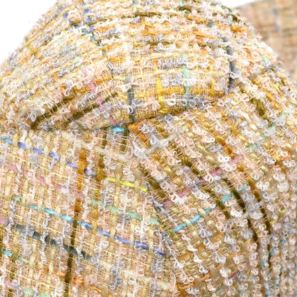 Chanel 1999 Double Breasted Tweed Jacket Beige #36