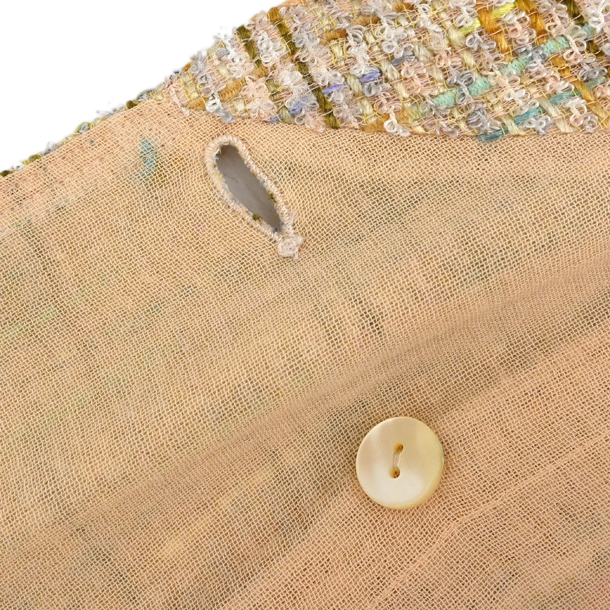 Chanel 1999 Double Breasted Tweed Jacket Beige #36
