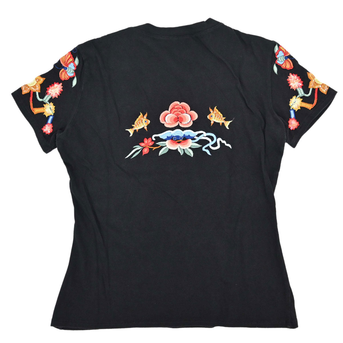 Christian Dior 2001 T-shirt Top Embroidery Sequins Black #38