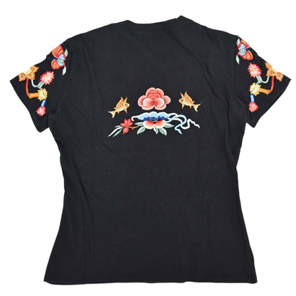 Christian Dior 2001 T-shirt Top Embroidery Sequins Black #38