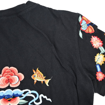 Christian Dior 2001 T-shirt Top Embroidery Sequins Black #38
