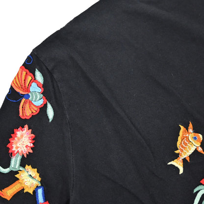 Christian Dior 2001 T-shirt Top Embroidery Sequins Black #38