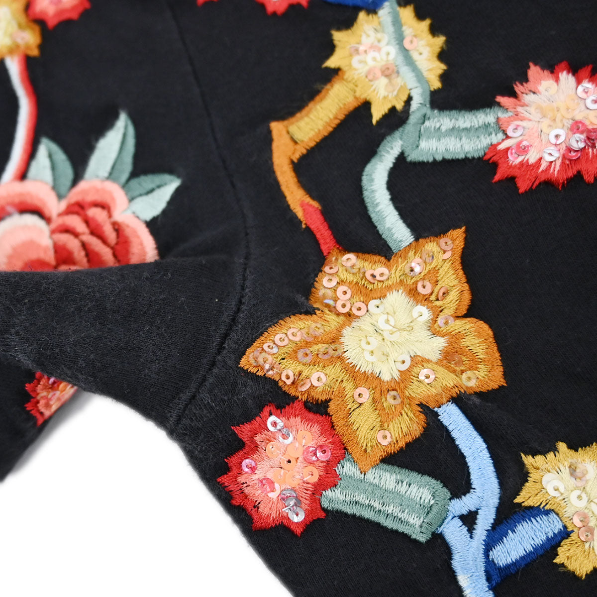 Christian Dior 2001 T-shirt Top Embroidery Sequins Black #38