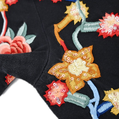 Christian Dior 2001 T-shirt Top Embroidery Sequins Black #38
