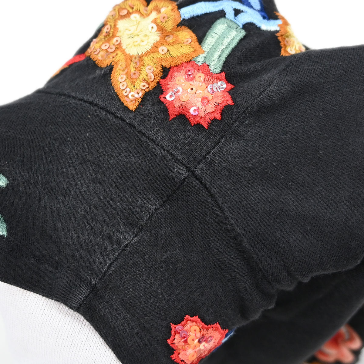 Christian Dior 2001 T-shirt Top Embroidery Sequins Black #38