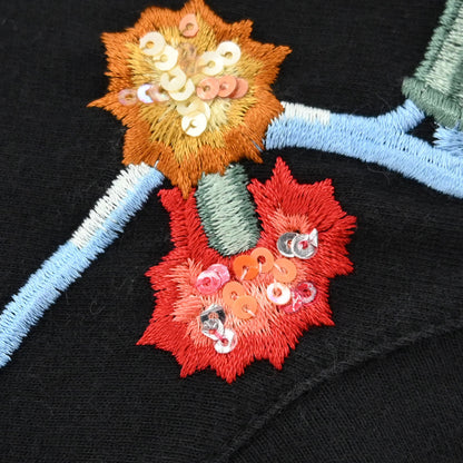 Christian Dior 2001 T-shirt Top Embroidery Sequins Black #38