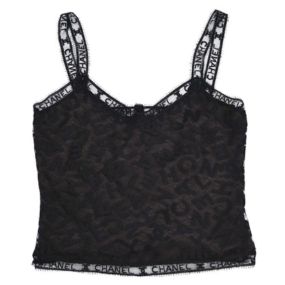 Chanel 1998 Camisole Lace Top Black Brown #36