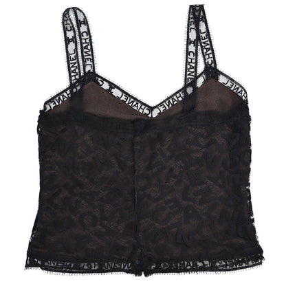 Chanel 1998 Camisole Lace Top Black Brown #36