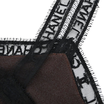 Chanel 1998 Camisole Lace Top Black Brown #36
