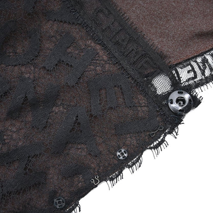 Chanel 1998 Camisole Lace Top Black Brown #36