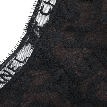 Chanel 1998 Camisole Lace Top Black Brown #36