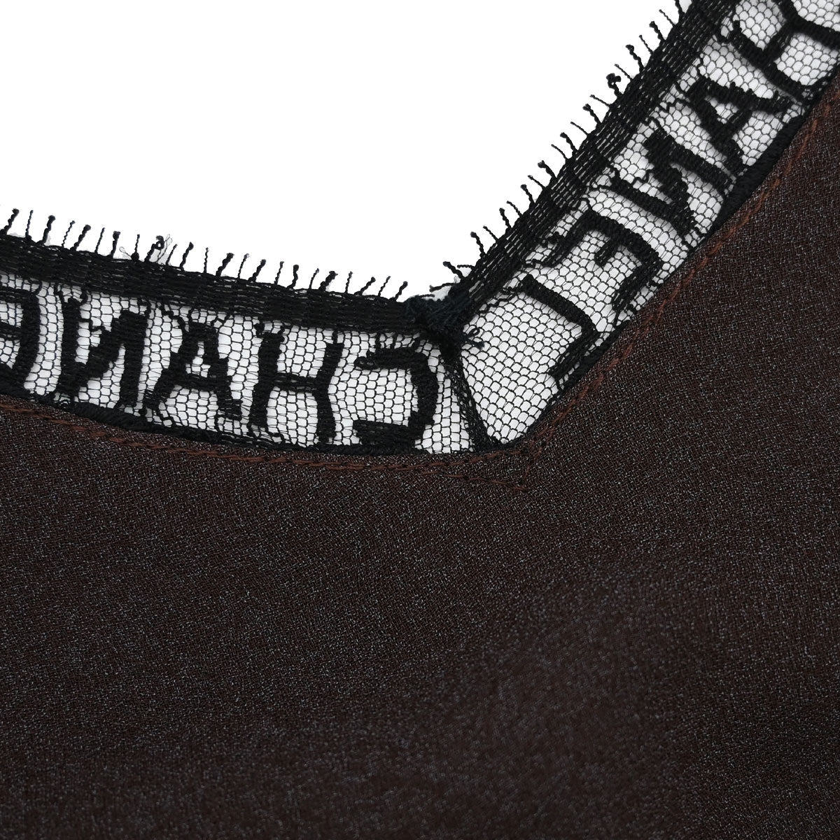 Chanel 1998 Camisole Lace Top Black Brown #36