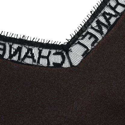 Chanel 1998 Camisole Lace Top Black Brown #36