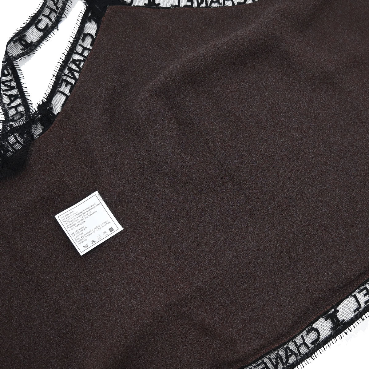 Chanel 1998 Camisole Lace Top Black Brown #36