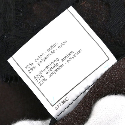 Chanel 1998 Camisole Lace Top Black Brown #36