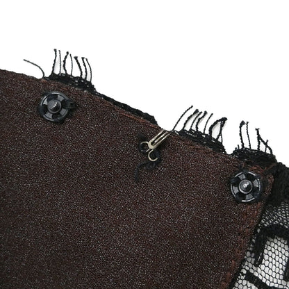 Chanel 1998 Camisole Lace Top Black Brown #36